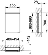 KEUCO Royal Modular 2.0 Spiegelschrank 500 mm, unbeleuchtet, Wandeinbau, silber-eloxiert