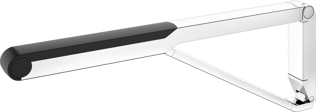 KEUCO AXESS Stützklappgriff WC 700 mm silber-eloxiert/schwarz – Wandmontage