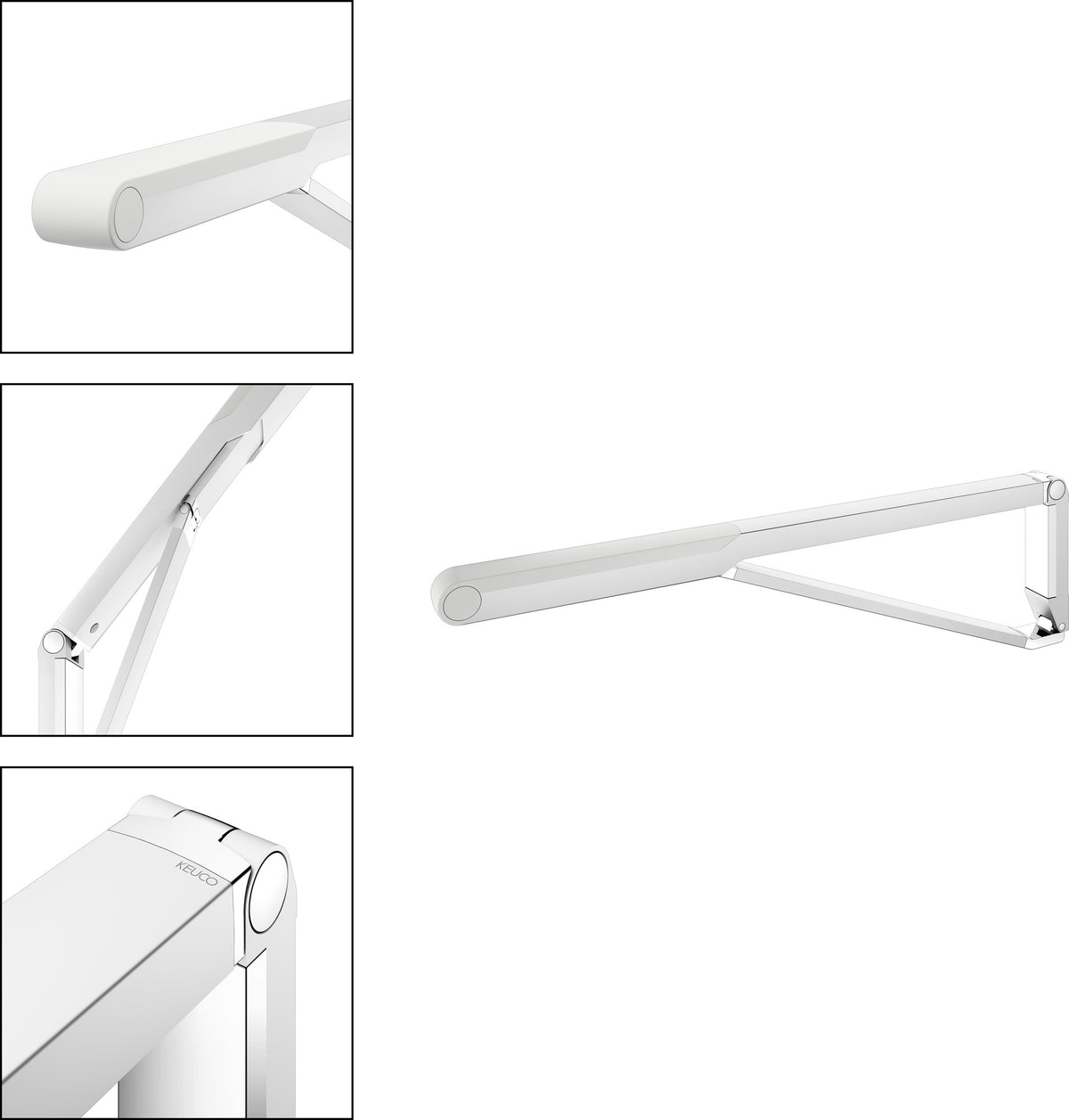 KEUCO AXESS Stützklappgriff WC 700 mm silber-eloxiert/schwarz – Wandmontage