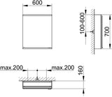 KEUCO Royal Modular 2.0 Spiegelschrank 600 mm unbeleuchtet Wandeinbau silber-eloxiert