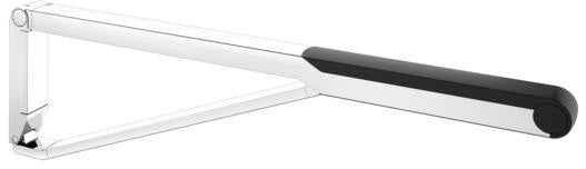 KEUCO AXESS Stützklappgriff WC 700 mm silber-eloxiert/schwarz – Wandmontage