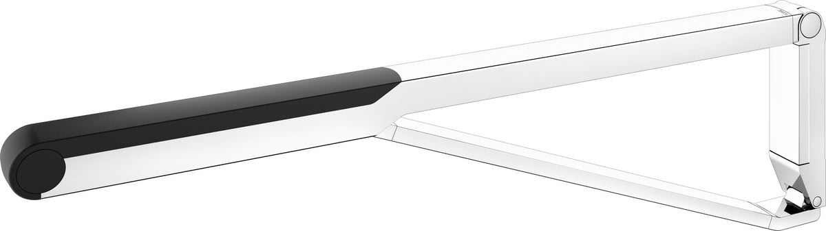 KEUCO AXESS Stützklappgriff WC 700 mm silber-eloxiert/schwarz – Wandmontage