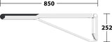 KEUCO AXESS Stützklappgriff WC 700 mm silber-eloxiert/schwarz – Wandmontage