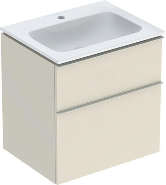 Geberit iCon Set Möbelwaschtisch 60 cm mit Unterschrank, 2 Schubladen, weiß hochglanz