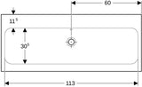 Geberit iCon Light Waschtisch 120x48 cm, 2 Hahnlöcher, mit Überlauf, weiß – Sanitärkeramik