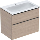 Geberit iCon Waschtischset 75 cm mit Unterschrank, 2 Schubladen, weiß hochglanz, Griff weiß matt