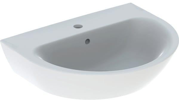 Geberit Renova Waschtisch 60 cm mit Hahnloch & Überlauf, weiß, KeraTect