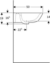 Geberit Renova Waschtisch 60 cm mit Hahnloch & Überlauf, weiß, KeraTect
