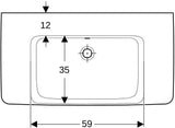 Geberit Renova Plan Waschtisch 90x48 cm mit Ablagefläche, Hahnloch mittig, weiß