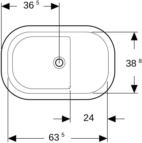 GEBERIT Bambini Sitzbadewanne 71,5x46,5x39,5 cm, weiß, ohne Überlauf