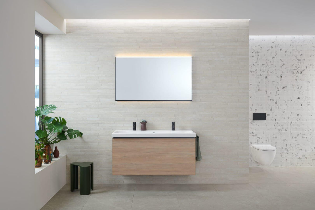 Geberit Acanto Waschtischunterschrank 120 cm Nussbaum mit Schublade und Innenschublade