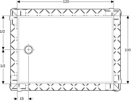 GEBERIT Setaplano Duschfläche 80 x 80 cm aus Varicor, weiß-alpin, rutschhemmend