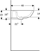 Geberit Renova Waschtisch 60 cm mit Hahnloch & Überlauf, weiß, KeraTect