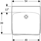GEBERIT Renova Comfort Waschtisch barrierefrei 55x55 cm ohne Hahnloch ohne Überlauf weiß