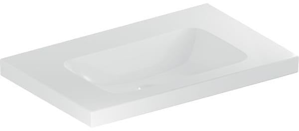 Geberit iCon Light Waschtisch 75x48 cm mit Ablagefläche, Hahnloch, Überlauf, weiß
