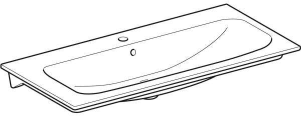 GEBERIT Renova Plan Möbelwaschtisch 100x48 cm mit Hahnloch und Überlauf in Weiß