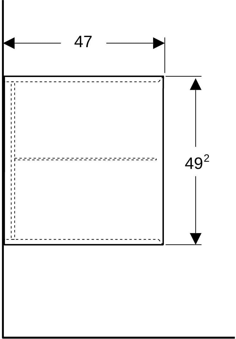 Geberit ONE Seitenelement 45 cm weiß hochglänzend mit Glaseinlegeboden