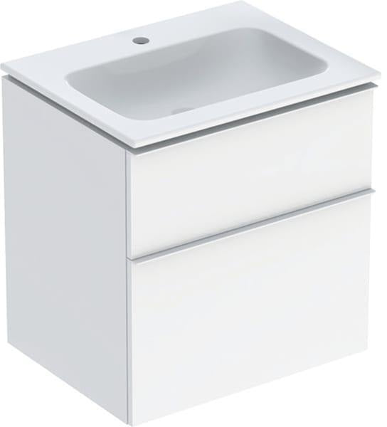 Geberit iCon Set Möbelwaschtisch 60 cm mit Unterschrank, 2 Schubladen, weiß hochglanz
