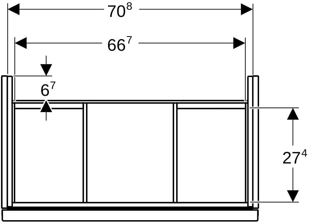 Geberit Acanto Unterschrank für Waschtisch 75 cm, 1 Schublade, weiß hochglänzend