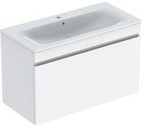 Geberit Renova Plan Waschtischset mit Unterschrank Nussbaum hell KeraTect 55 cm