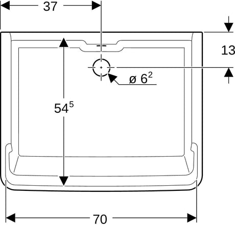GEBERIT Publica Garda Mehrzweckbecken 74x35x58,5 cm weiß mit Überlauf – Sanitärkeramik