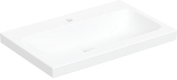 Geberit iCon Light Aufsatzwaschtisch 75x48 cm mit Hahnloch und Überlauf in Weiß