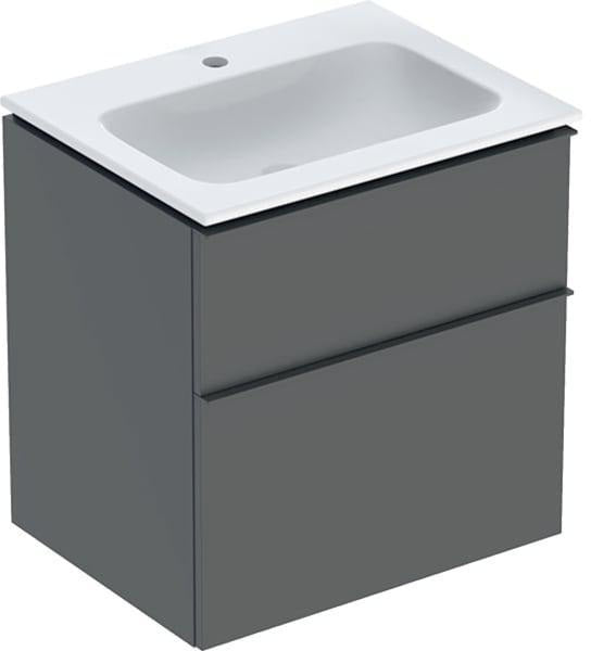 Geberit iCon Waschtischset 60 cm mit Unterschrank und 2 Schubladen in Weiß Hochglanz