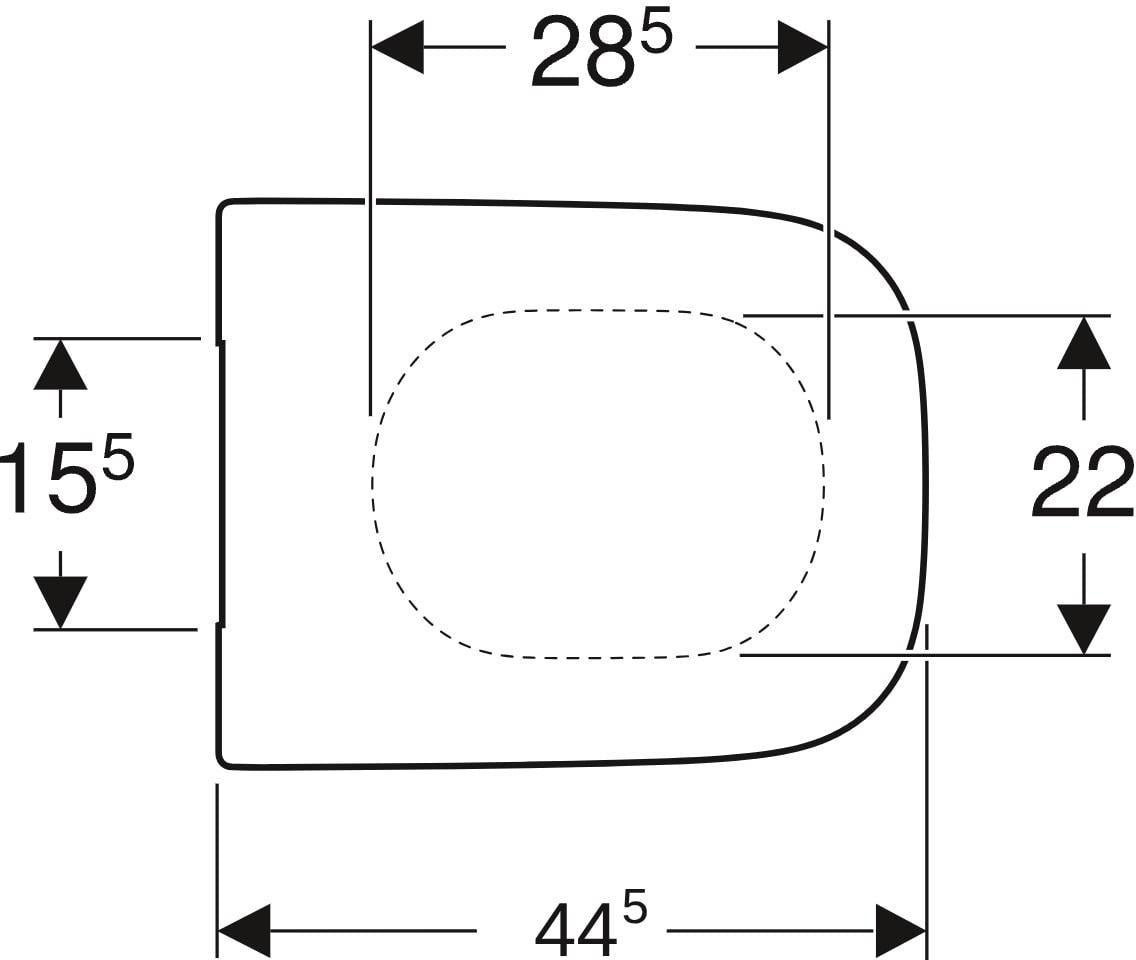 GEBERIT Renova Plan WC-Sitz eckig, Befestigung von oben, weiß