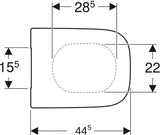 GEBERIT Renova Plan WC-Sitz eckig, Befestigung von oben, weiß
