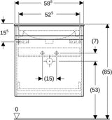 Geberit Renova Plan Waschtischset mit Unterschrank Nussbaum hell KeraTect 55 cm
