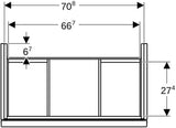 Geberit Acanto Unterschrank für Waschtisch 75 cm, 1 Schublade, weiß hochglänzend