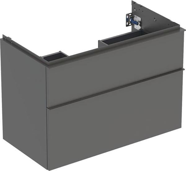 Geberit iCon Waschtischunterschrank 88,8 cm, 2 Schubladen, weiß hochglanz – wandhängend, vormontiert