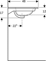 GEBERIT Renova Plan Möbelwaschtisch 100x48 cm mit Hahnloch und Überlauf in Weiß