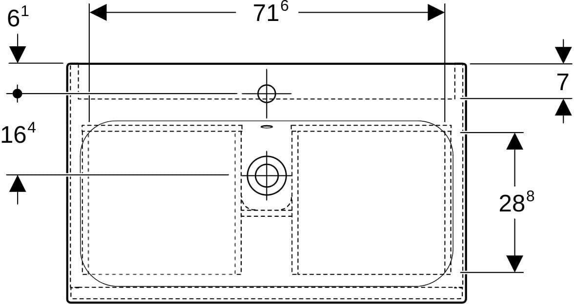 Geberit Renova Plan Waschtischset mit Unterschrank Nussbaum hell KeraTect 55 cm