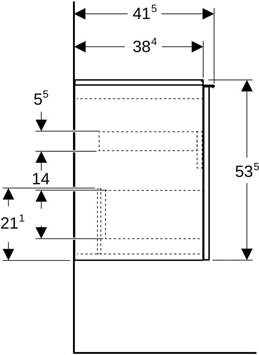 Geberit Acanto Unterschrank für Waschtisch 75 cm, 1 Schublade, weiß hochglänzend