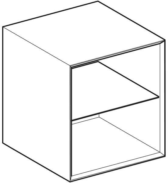 Geberit ONE Seitenelement 45 cm weiß hochglänzend mit Glaseinlegeboden