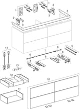 Geberit ONE Waschtischunterschrank 4 Schubladen 133,2 cm weiß hochglänzend wandhängend