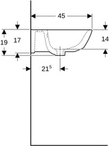 Geberit Renova Waschtisch 60 cm mit Hahnloch & Überlauf, weiß, KeraTect