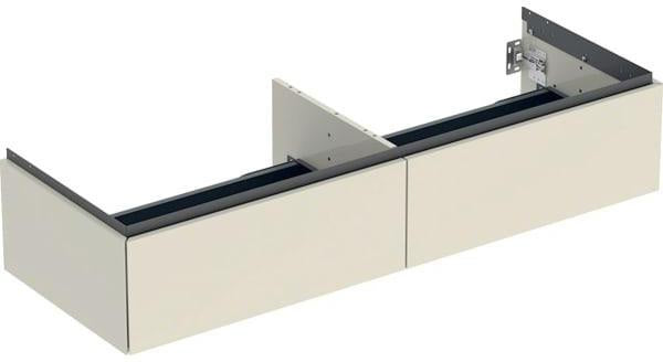 Geberit ONE Unterschrank für Aufsatzwaschtisch, 2 Schubladen, 133,2 cm, weiß hochglänzend