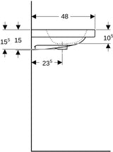 Geberit iCon Light Waschtisch 120x48 cm, 2 Hahnlöcher, mit Überlauf, weiß – Sanitärkeramik