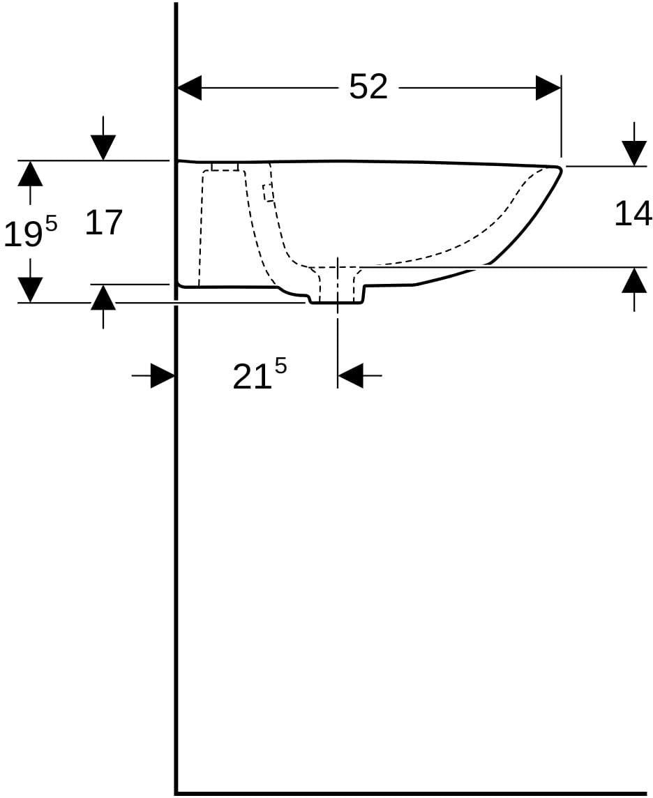 Geberit Renova Waschtisch 60 cm mit Hahnloch & Überlauf, weiß, KeraTect