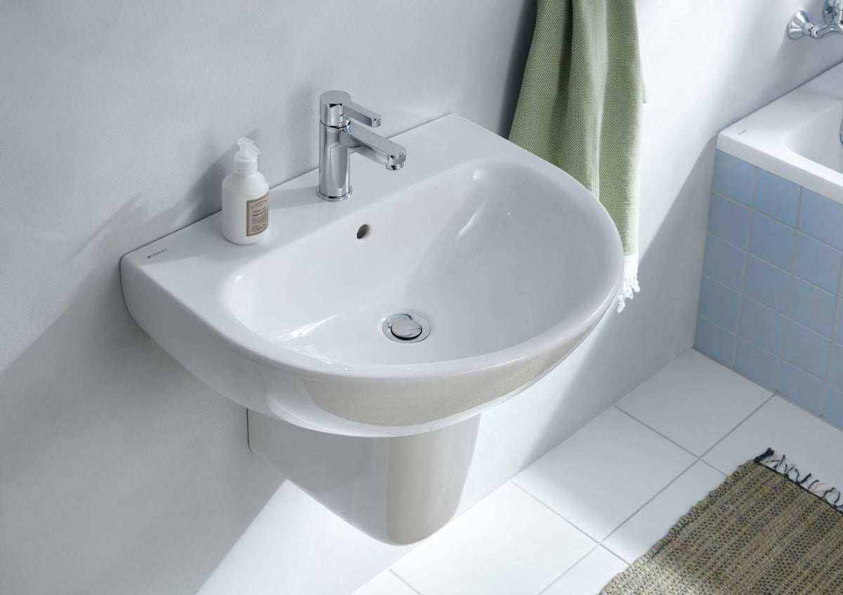 Geberit Renova Waschtisch 60 cm mit Hahnloch & Überlauf, weiß, KeraTect