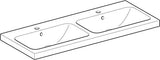 Geberit iCon Light Doppelwaschtisch 120x48 cm mit Hahnloch und Überlauf in Weiß