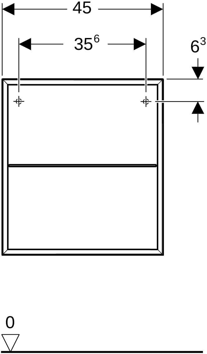 Geberit ONE Seitenelement 45 cm weiß hochglänzend mit Glaseinlegeboden