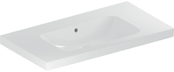 Geberit iCon Light Waschtisch 90x48 cm mit Ablagefläche, Hahnloch und Überlauf, weiß