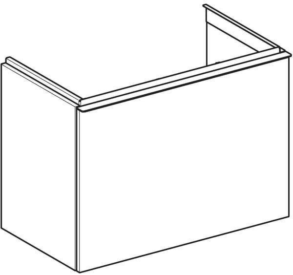 Geberit Acanto Unterschrank für Waschtisch 75 cm, 1 Schublade, weiß hochglänzend