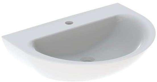 Geberit Renova Waschtisch 60x48 cm mit Hahnloch mittig, ohne Überlauf, weiß, KeraTect