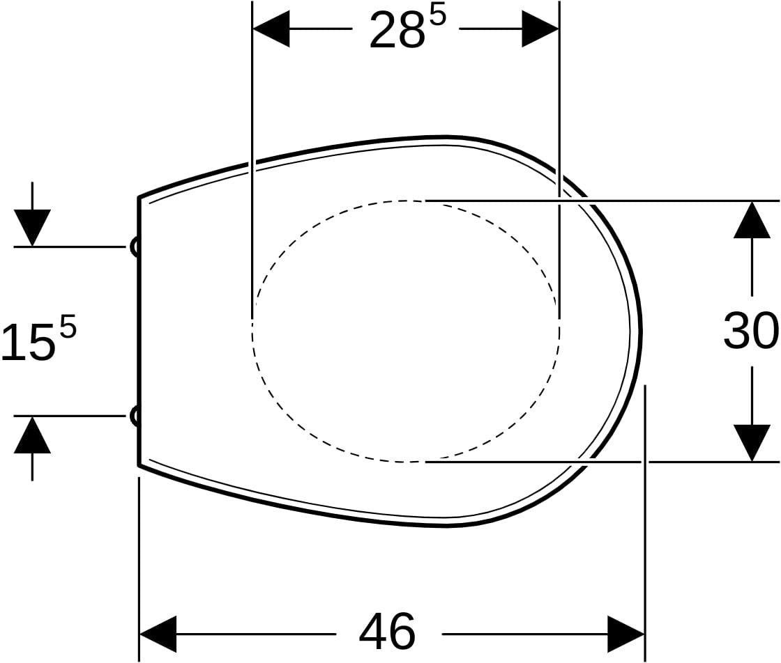 GEBERIT Renova WC-Sitz mit Deckel ägäis – Edelstahl-Scharniere, Duroplast, oval