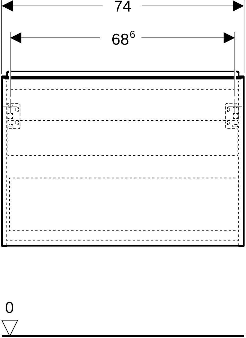 Geberit Acanto Unterschrank für Waschtisch 75 cm, 1 Schublade, weiß hochglänzend