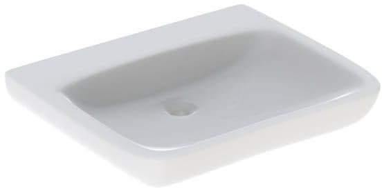 GEBERIT Renova Comfort Waschtisch barrierefrei 55x55 cm ohne Hahnloch ohne Überlauf weiß